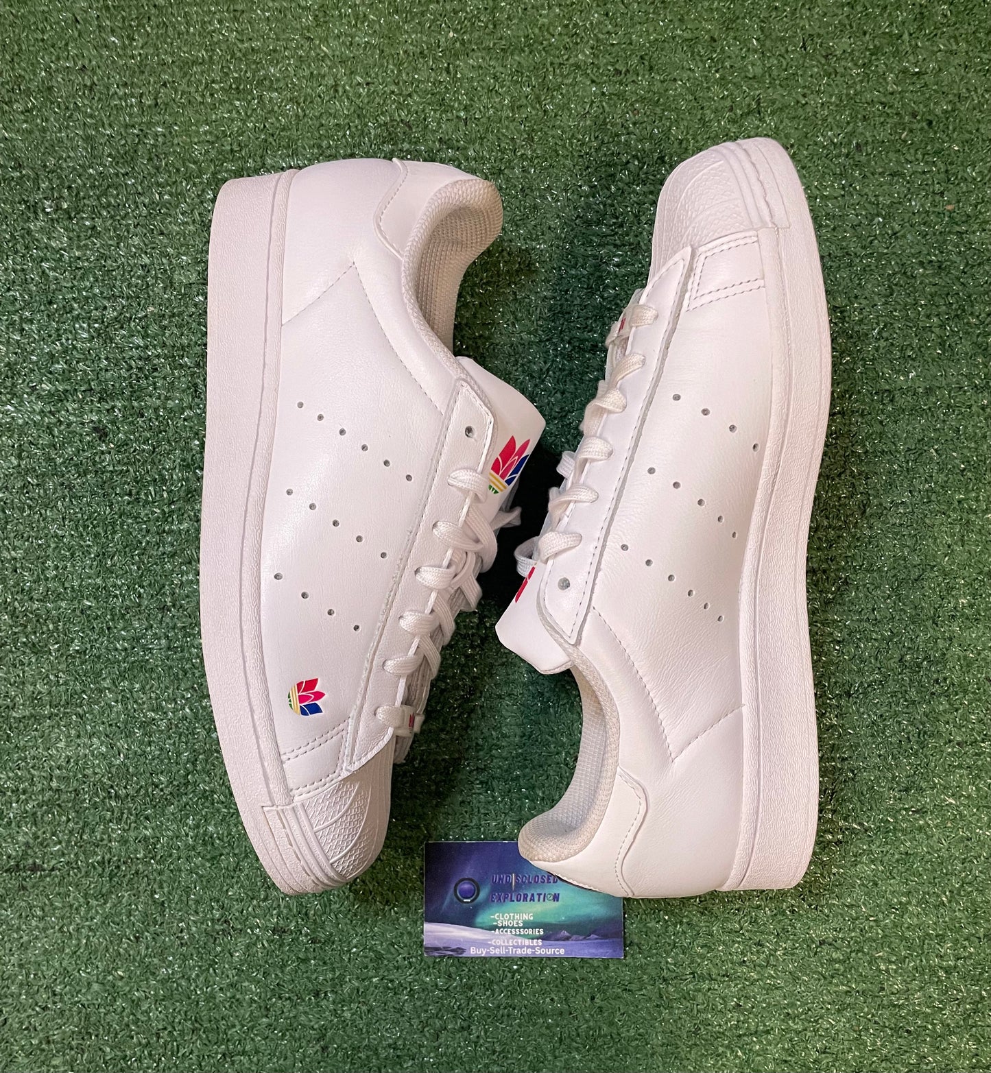 Adidas superstar pure cloud white size 10men/11.5women