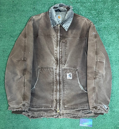 Vintage Carhartt dark brown sherpa lined jacket