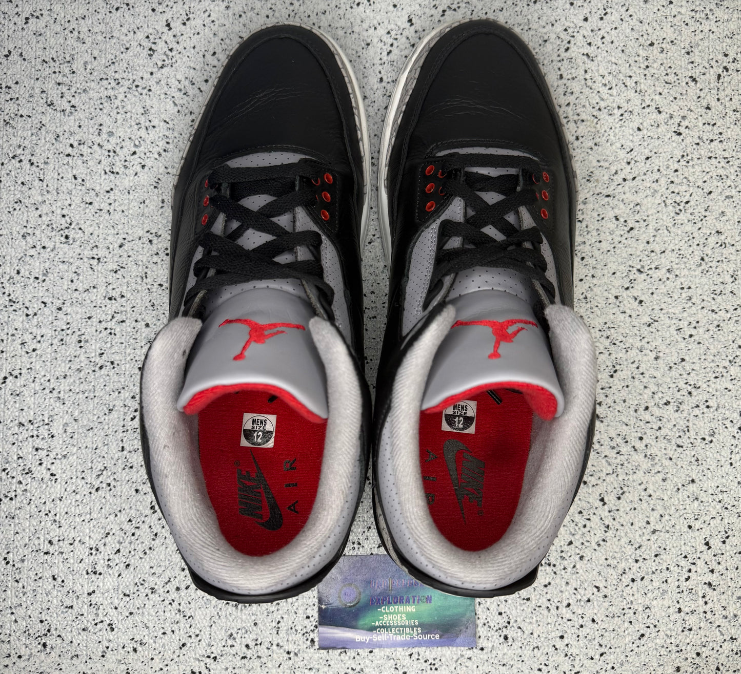 Jordan 3 Black Cement 12 Men/13.5 Women “Preowned”