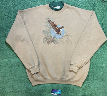 Vintage 1990s Eagle embroidered nature crewneck