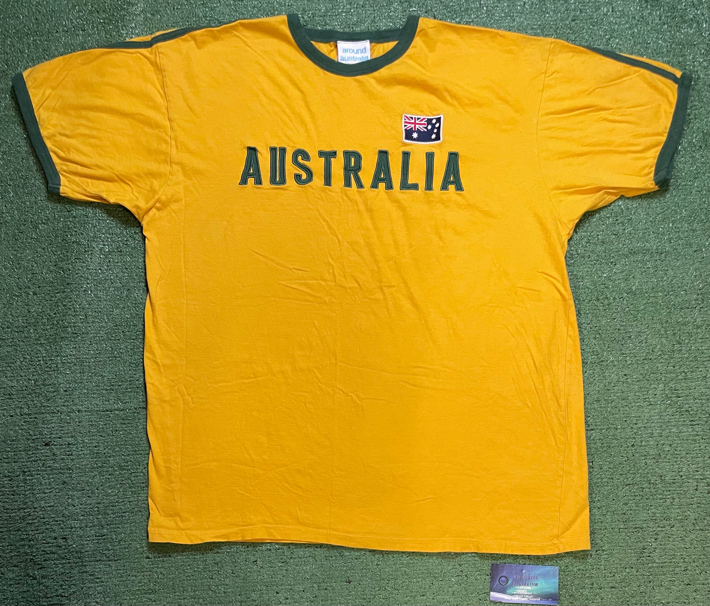 Vintage Australia green and yellow embroidered tee