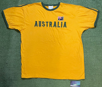 Vintage Australia green and yellow embroidered tee