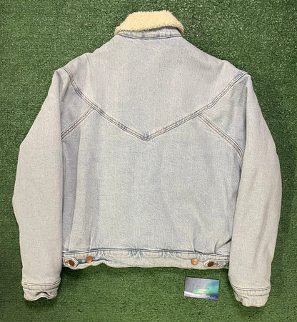 Vintage Wrangler light wash Sherpa jean jacket