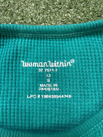 Woman Within turquoise waffle longsleeve