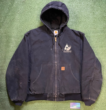 Vintage Carhartt navy hooded jacket