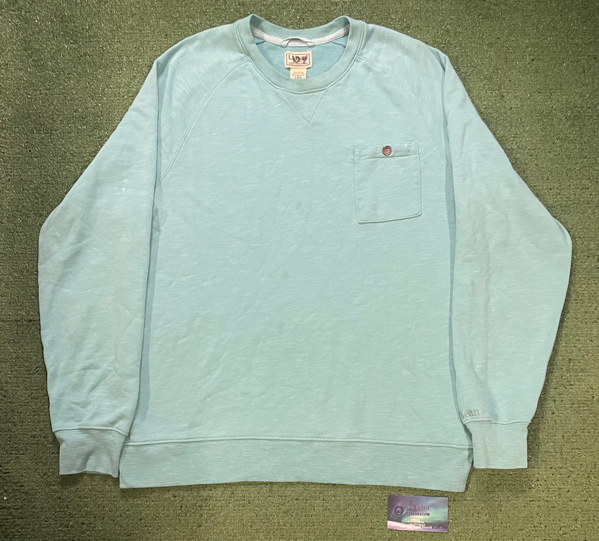 L.L. Bean light blue pocket crewneck