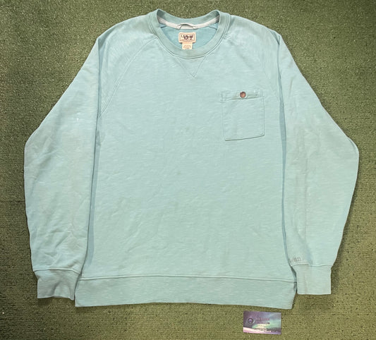 L.L. Bean light blue pocket crewneck