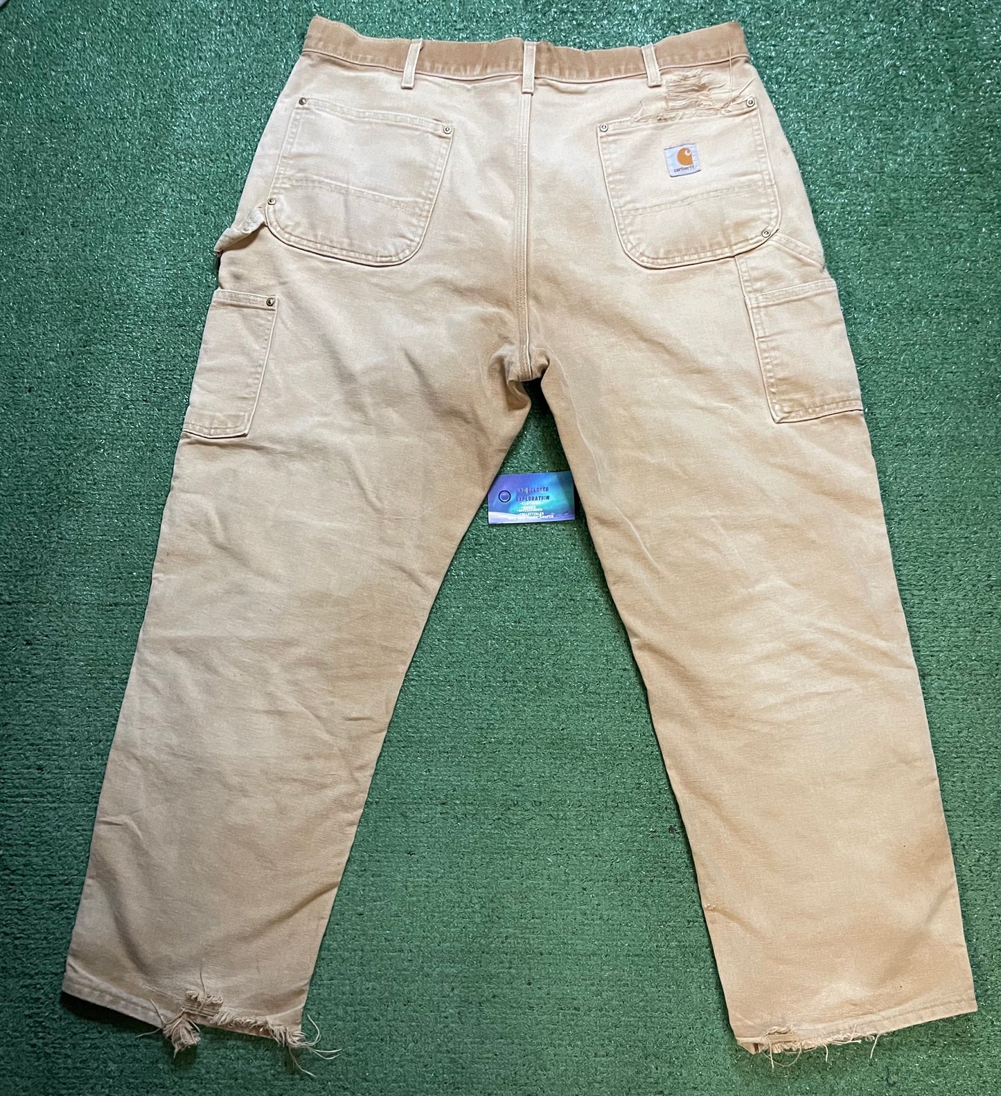 Carhartt beige distressed double knee pants