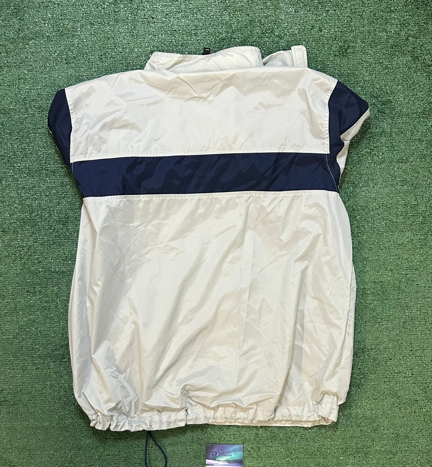 Vintage 1990s nike grey and navy blue windbreaker
