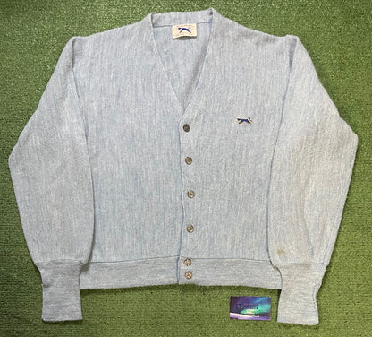 Vintage 1960s The Fox Sweater blue cardigan