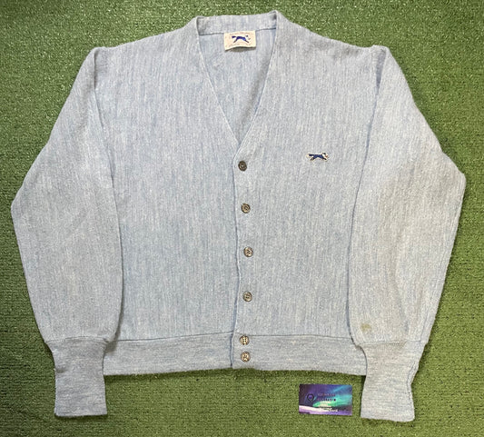 Vintage 1960s The Fox Sweater blue cardigan