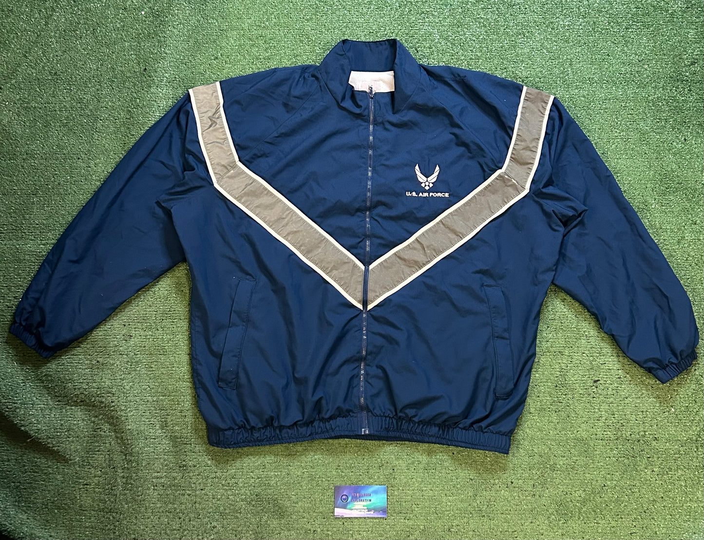 Vintage US Air Force windbreaker blue silver jacket