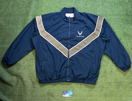 Vintage US Air Force windbreaker blue silver jacket