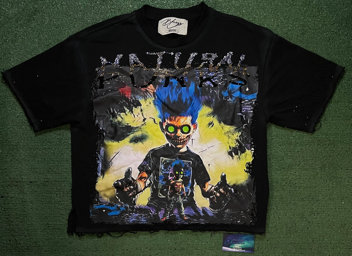 Natural Punks black rhinestone tee