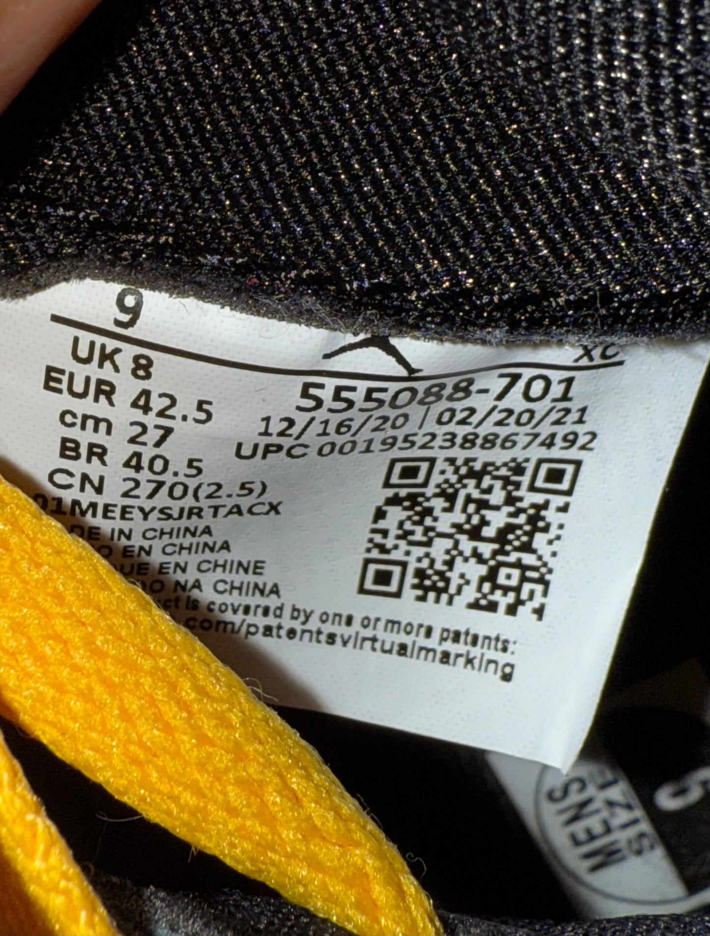 Jordan 1 Pollen 9 Men/10.5 Women “Preowned”