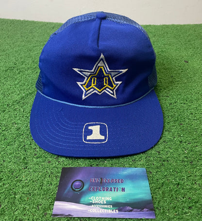 Vintage 1990s Seattle mariners trident logo mesh hat