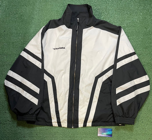 Diadora black & white track jacket