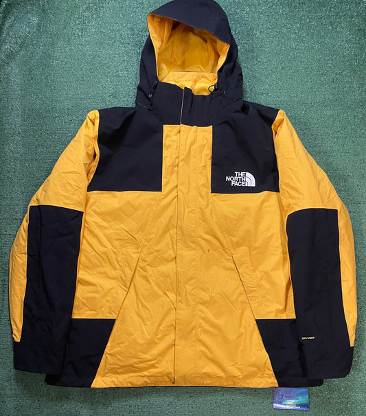 The North Face black & yellow mono mountain jacket