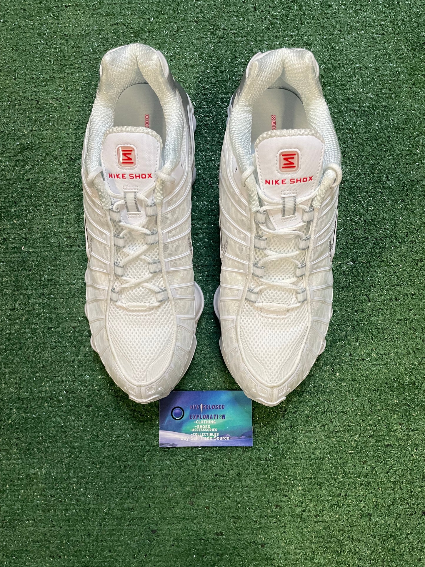 Nike Shox white metallic silver