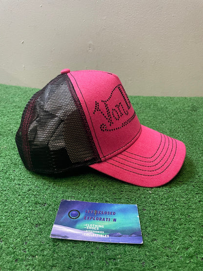 Von Dutch pink and black rhinestone hat