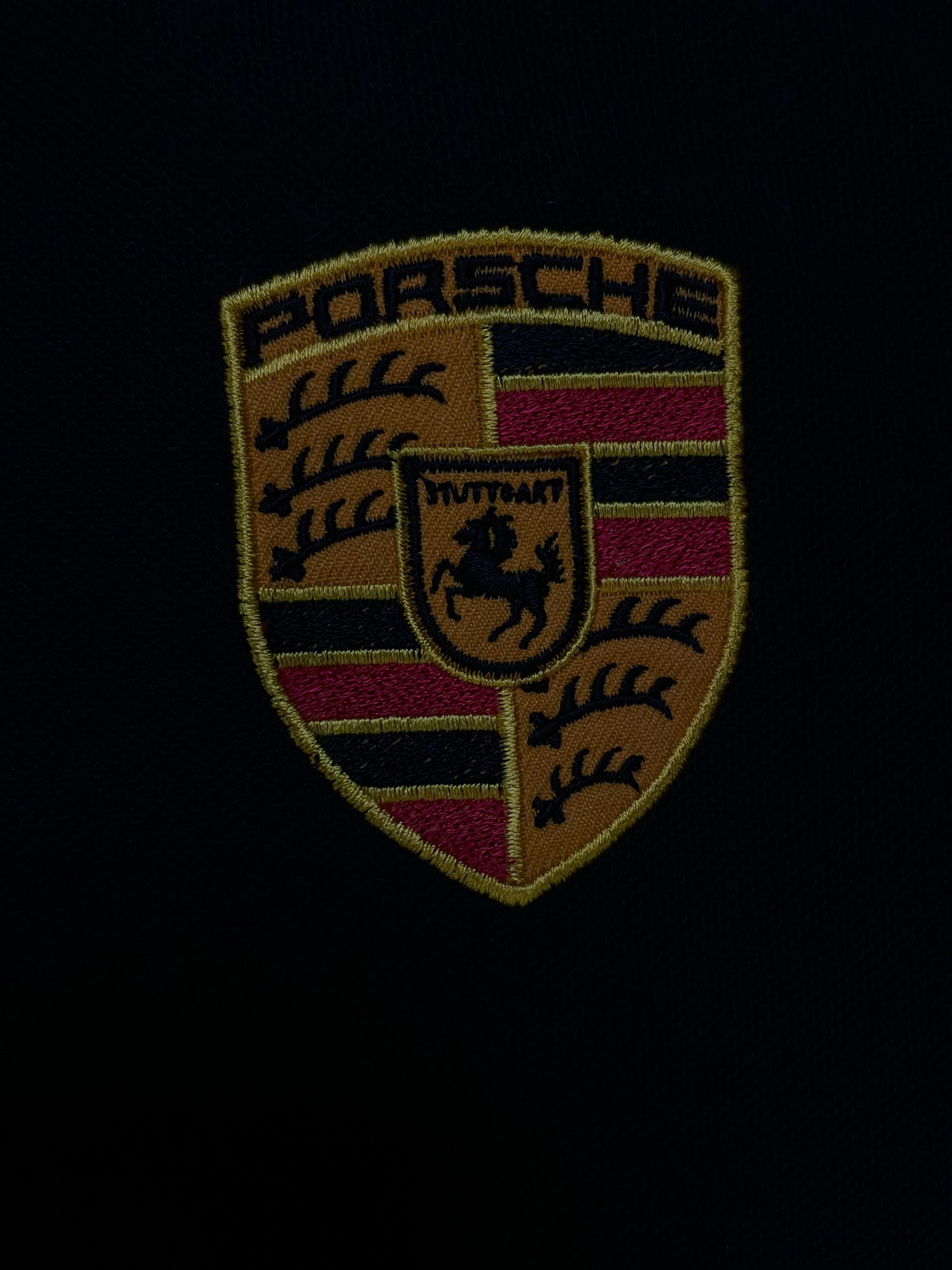 Vintage Porsche  black embroidered polo