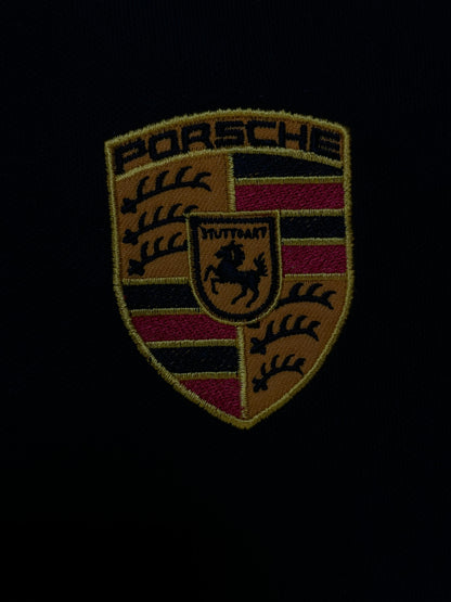 Vintage Porsche  black embroidered polo