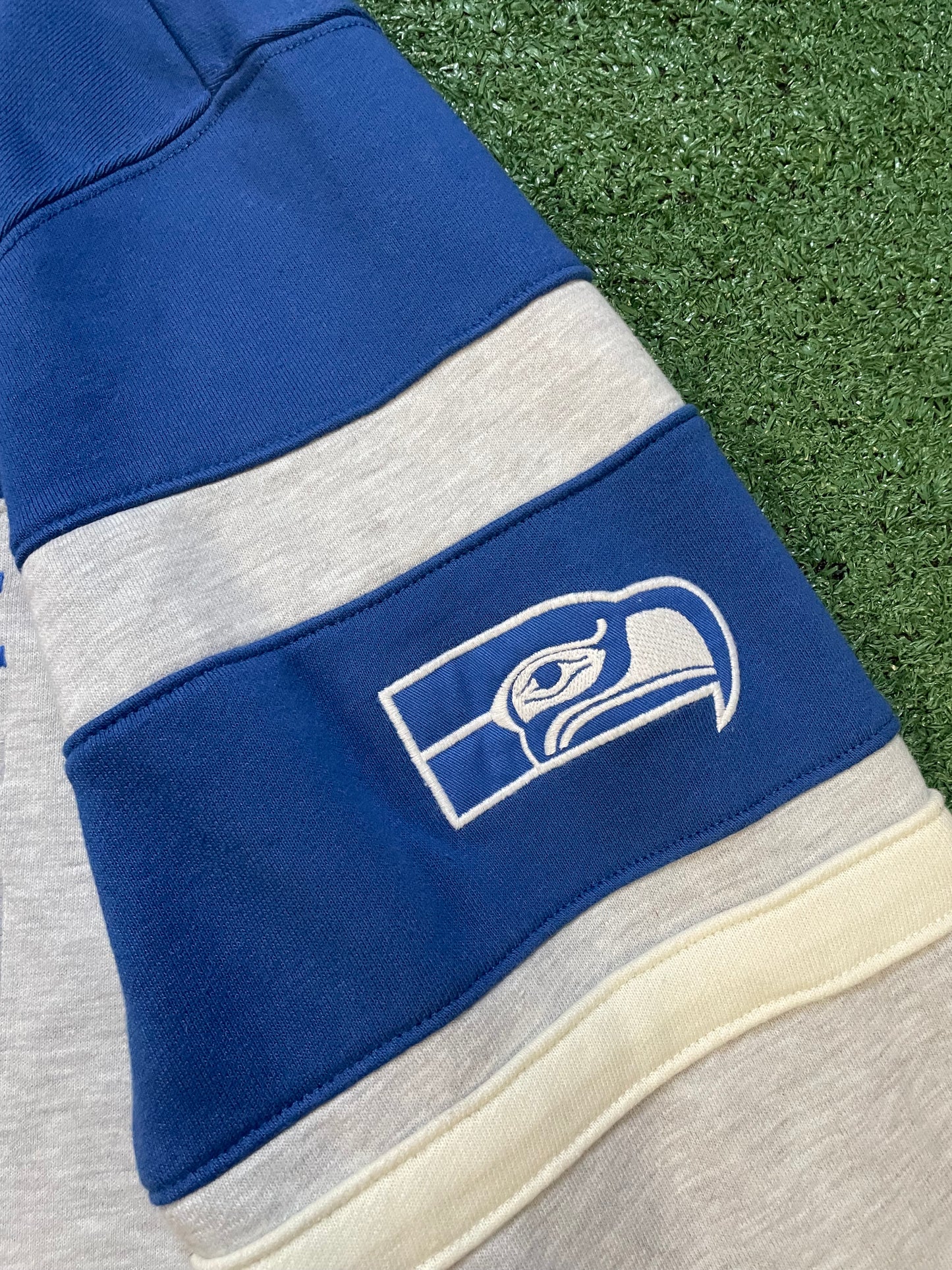 Seattle Seahawks grey and blue quarter zip