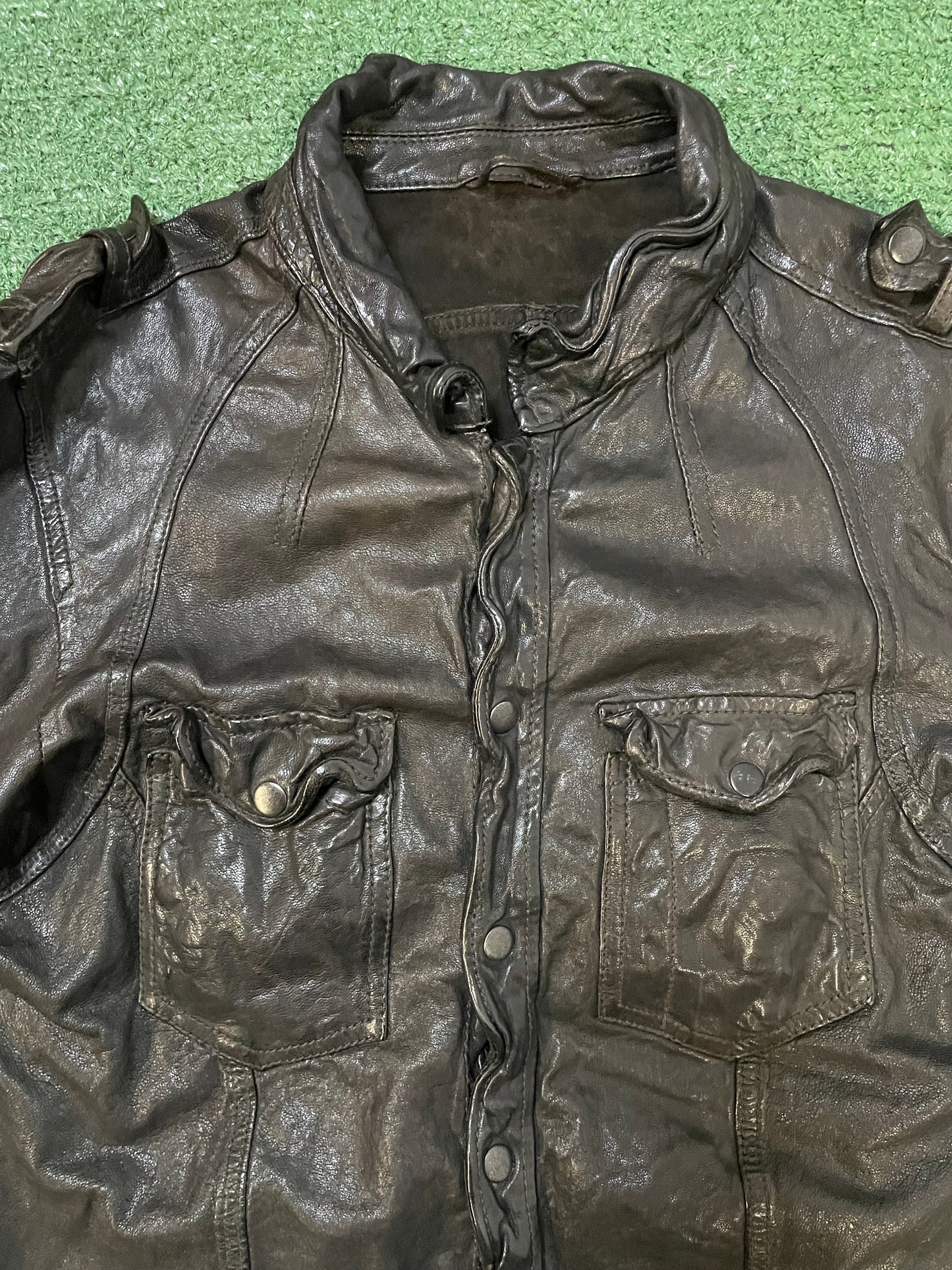 All Saints McKay leather shirt