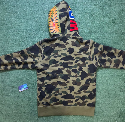 Bape 1st camo shark full zip hoodie