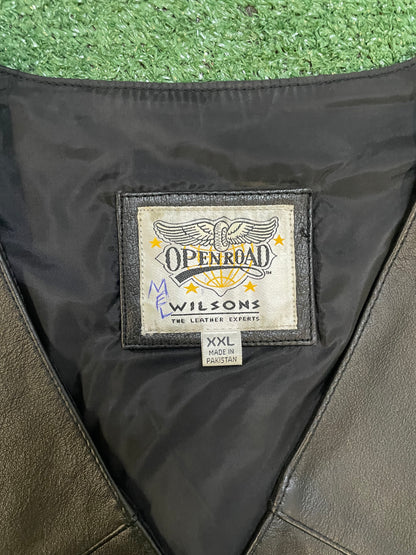 Vintage Wilson open road embossed leather eagle vest
