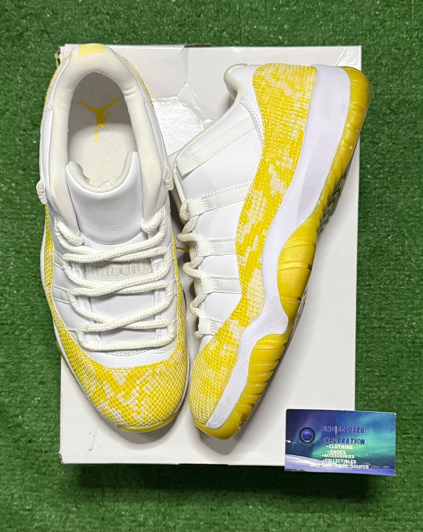 Jordan 11 Low Yellow SnakeSkin 9 Men/10.5 Women “Preowned”