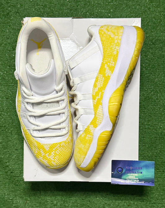 Jordan 11 Low Yellow SnakeSkin 9 Men/10.5 Women “Preowned”