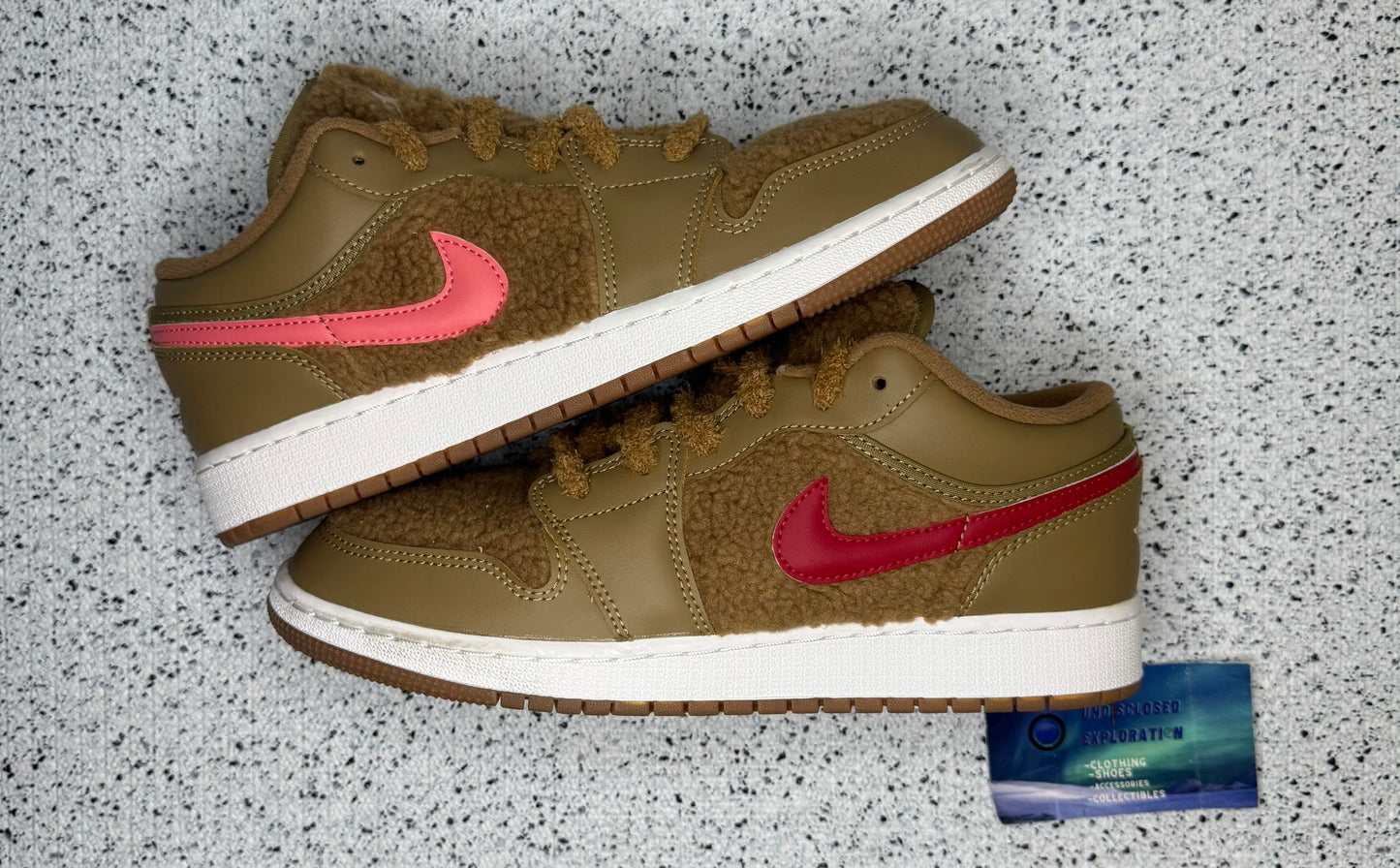 Jordan 1 Low Teddy Bear 7 Youth/8.5 Women “Preowned”