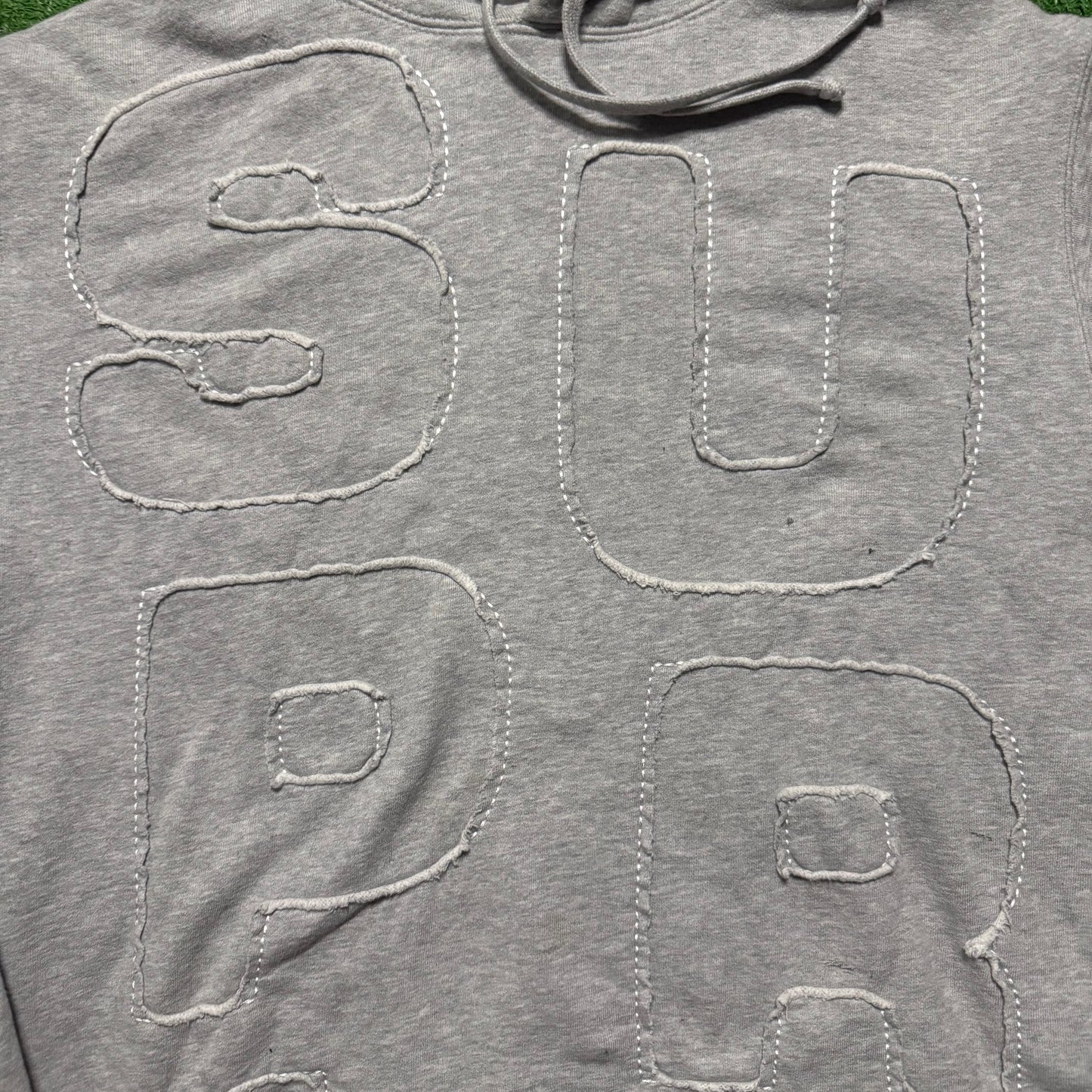 Supreme Cutout Letters Heather Grey Hoodie