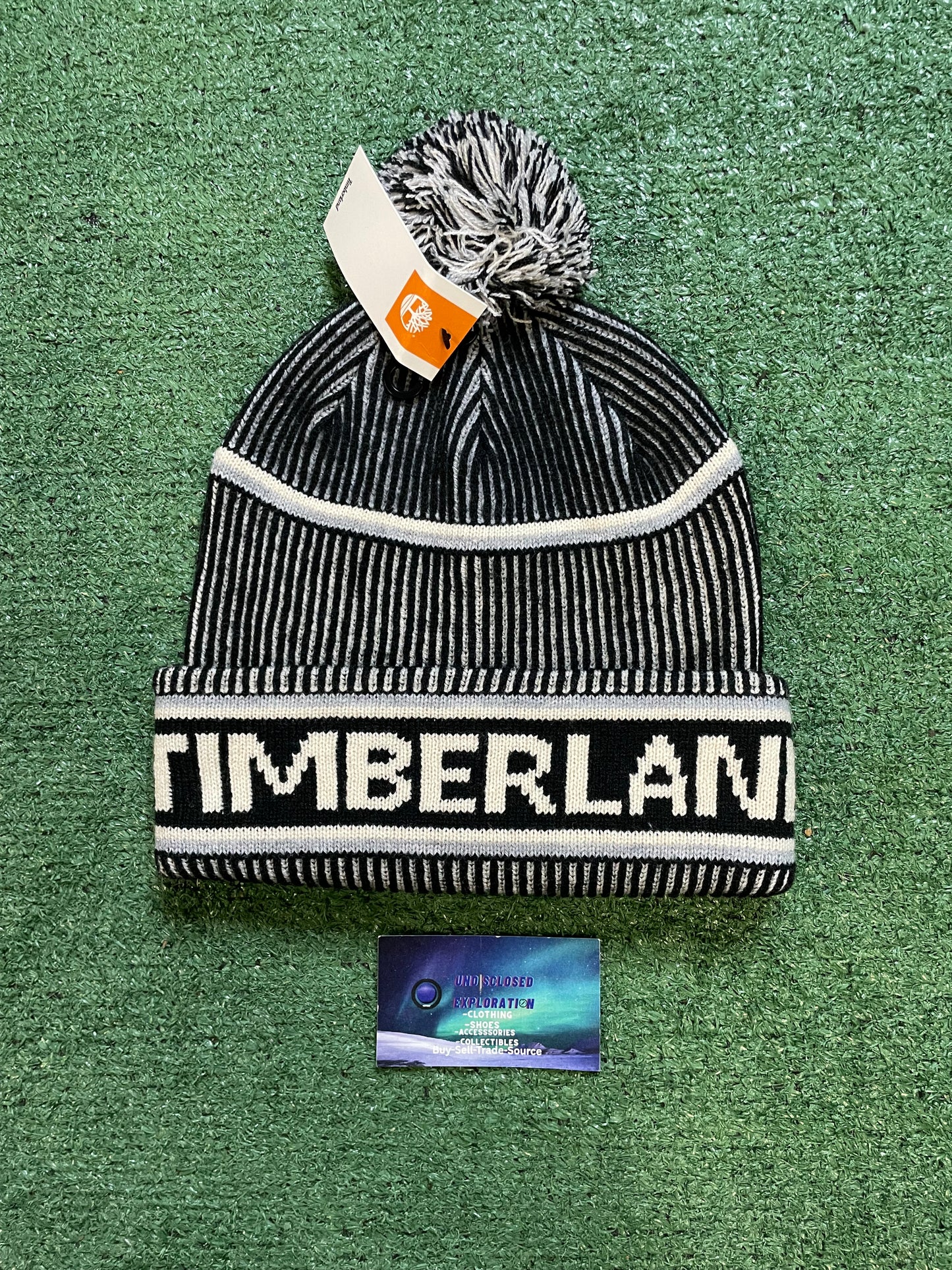 Timberland stadium black and white beanie