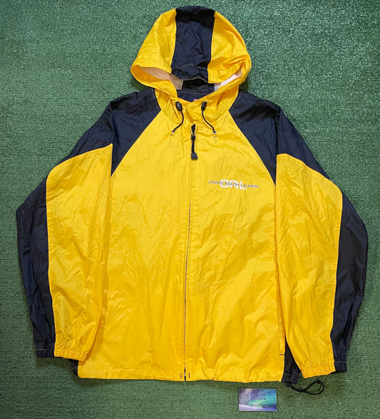 Vintage 1990s CHAPS Ralph Lauren yellow windbreaker jacket