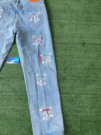 Supreme Clayton Patterson Skulls Embroidered Jean