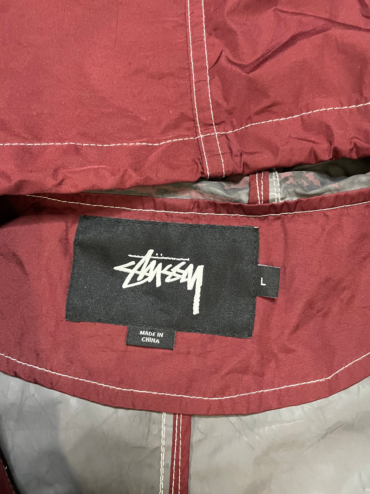 Stüssy Contrast Stitch Parka maroon jacket