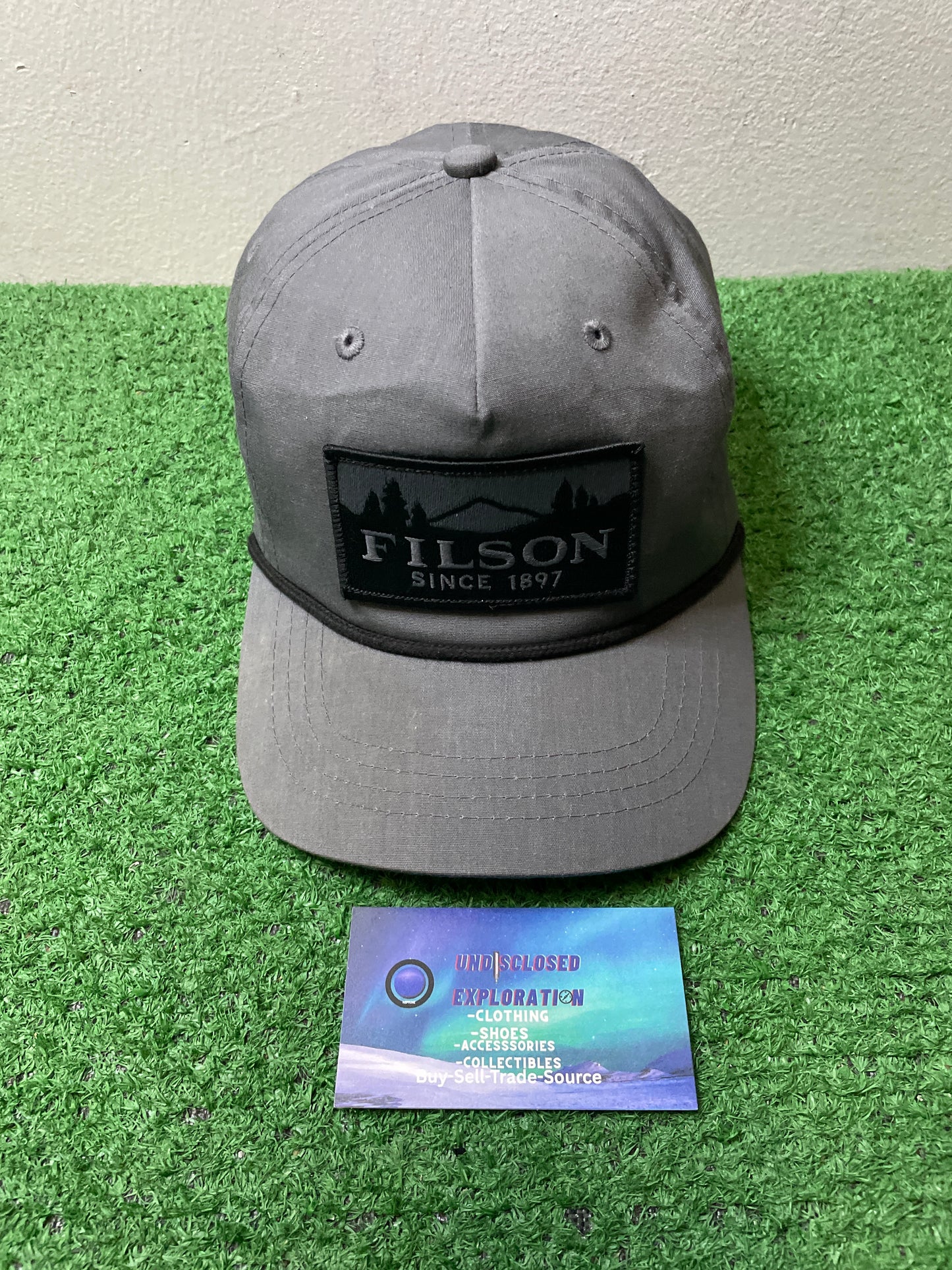 Filson grey scenic patch logger hat