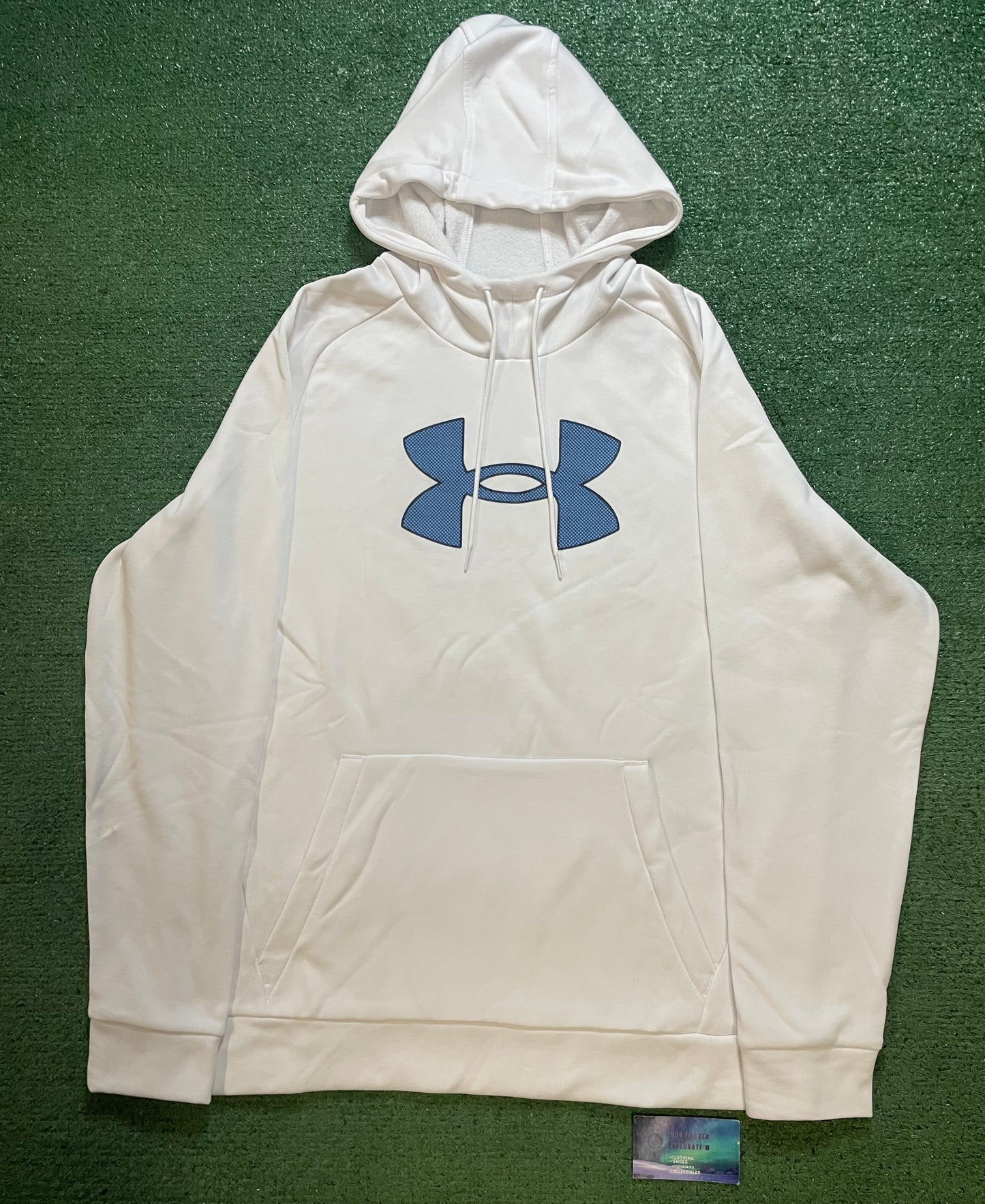 Under Armour Big logo blue and white hoodie