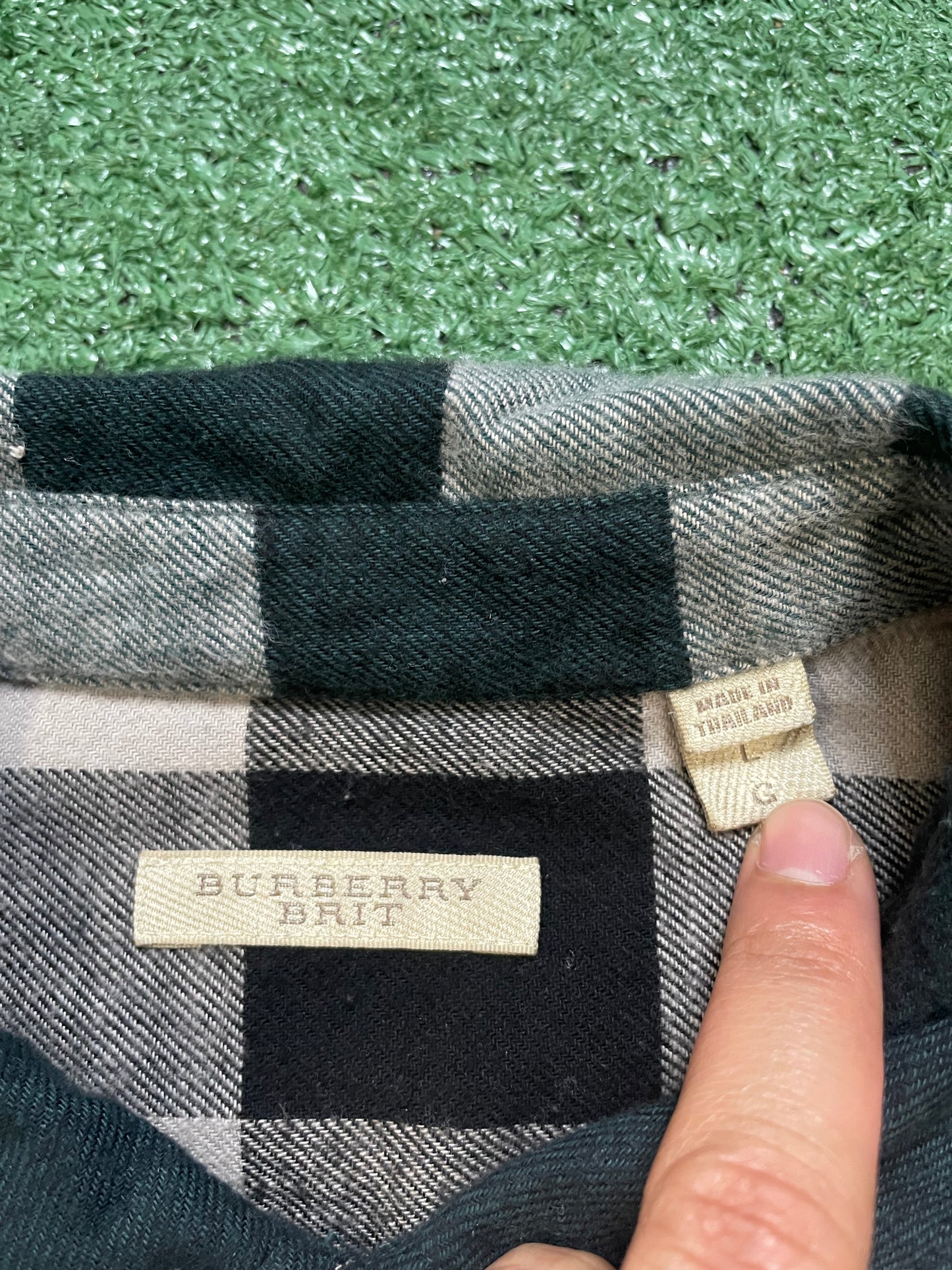 Burberry green check  plaid shirt