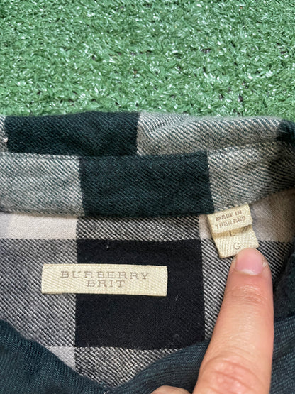 Burberry green check  plaid shirt