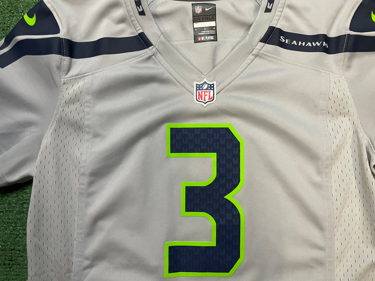 Nike Seattle Seahawks Russell Wilson #3  grey jersey