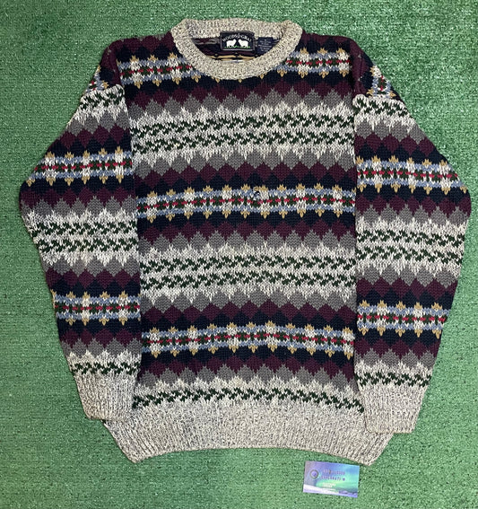 Vintage earth tones knitted sweater