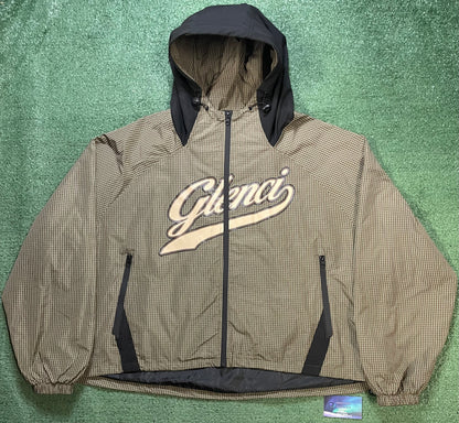 GV Gallery raspberry hills brown Glenci Plaid Windbreaker Jacket