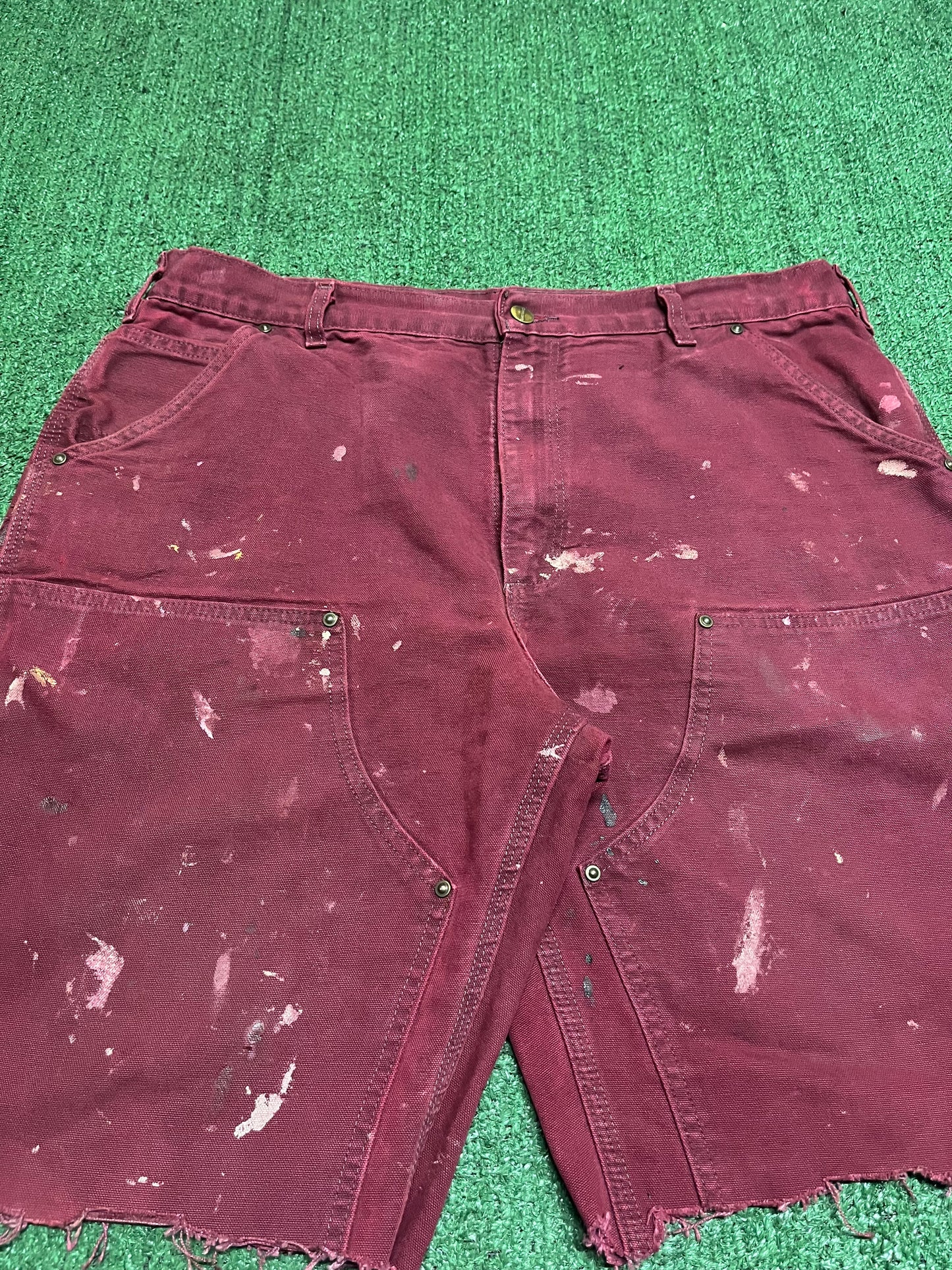 Vintage Carhartt double knee red shorts