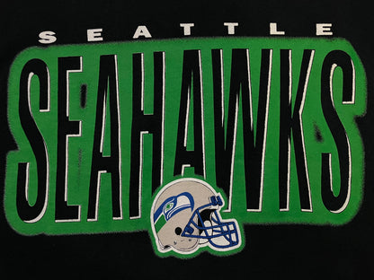 Seattle Seahawks black and green helmet crewneck