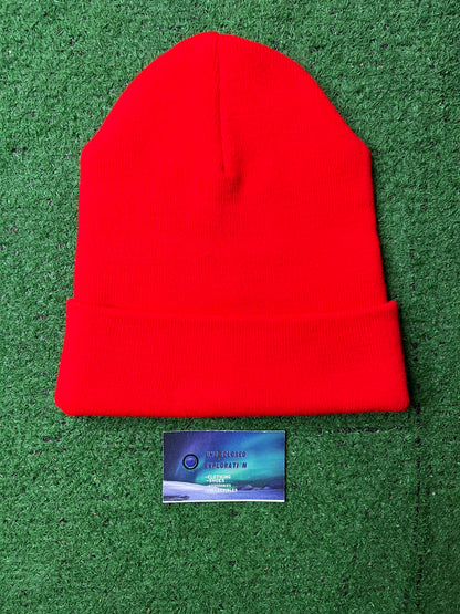 Chrome hearts logo beanie red
