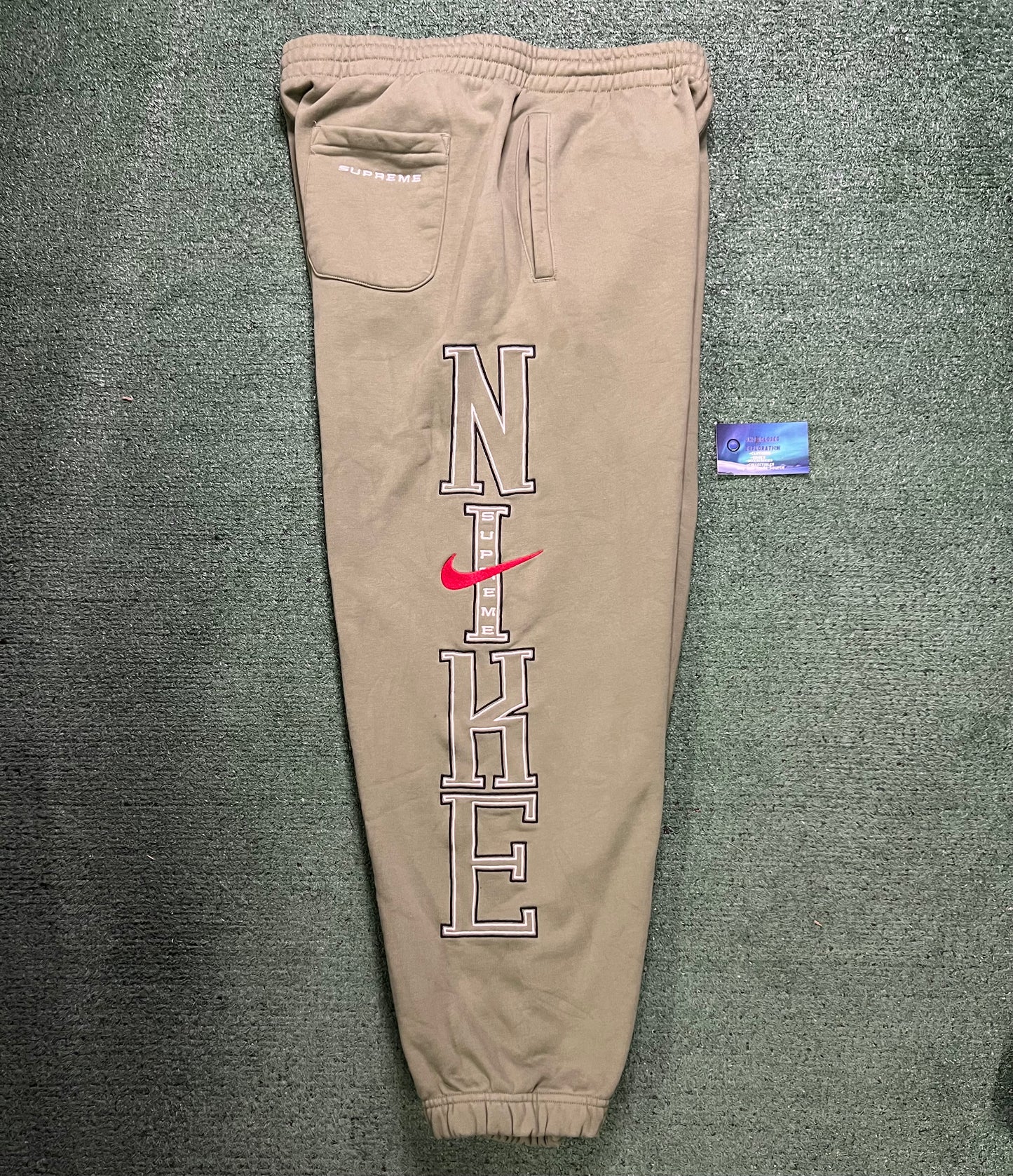 Supreme X Nike olive green sweatpants