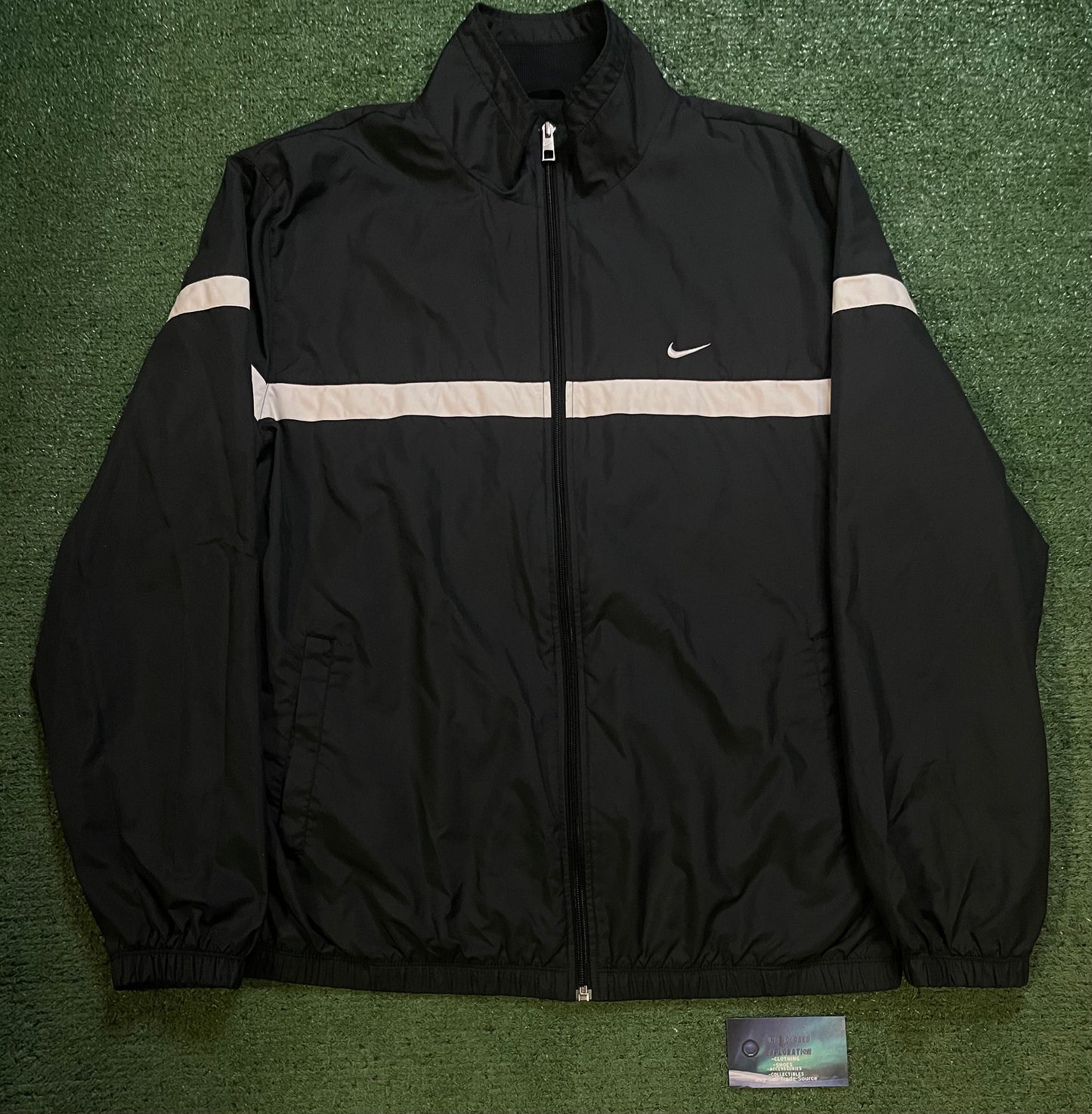 Nike black and white track jacket